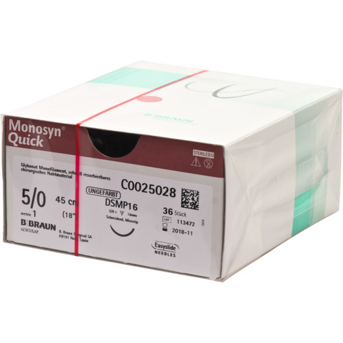 Monosyn Quick 36 stk ufarget, 45 cm, USP 5/0, DSMP16