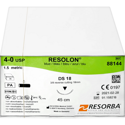 RESOLON 36 stk, blå, 45 cm, DS 18, USP 4/0