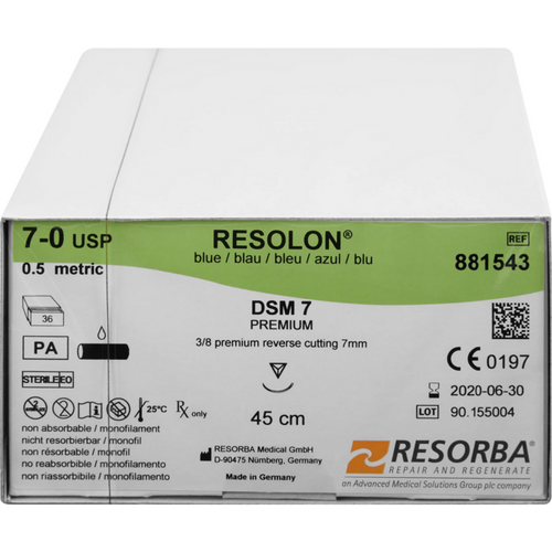 RESOLON 36 stk, blå, 45 cm, DSM 7, USP 7/0