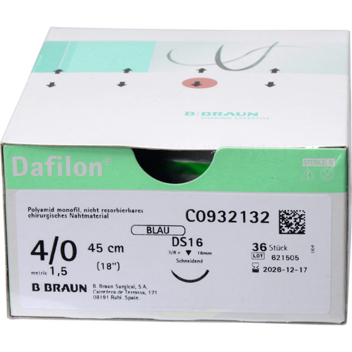 Dafilon 36 stk. blå, 45 cm, USP 4/0, DS16