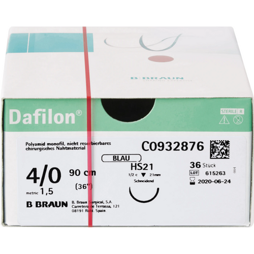 Dafilon 36 stk. blå, 90 cm, USP 4/0, HS21
