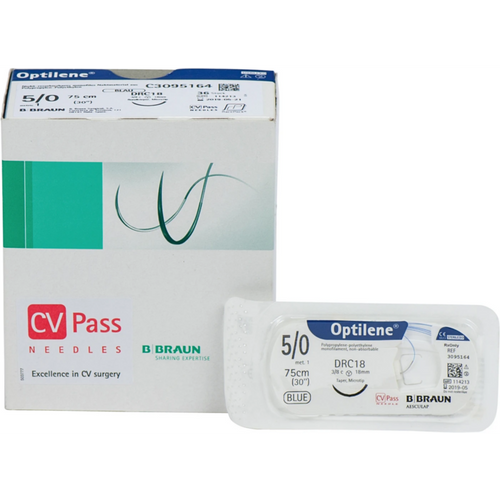 Optilene 36 stk. 75 cm, USP 5/0, DRC18