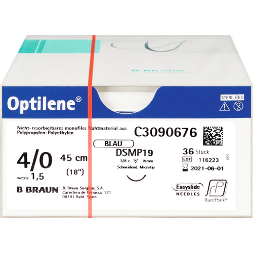 Optilene 36 stk. 45 cm, USP 4/0, DSMP19