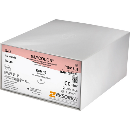 Glycolon 24 stk fiolett, 45 cm, DSM 13, USP 4/0