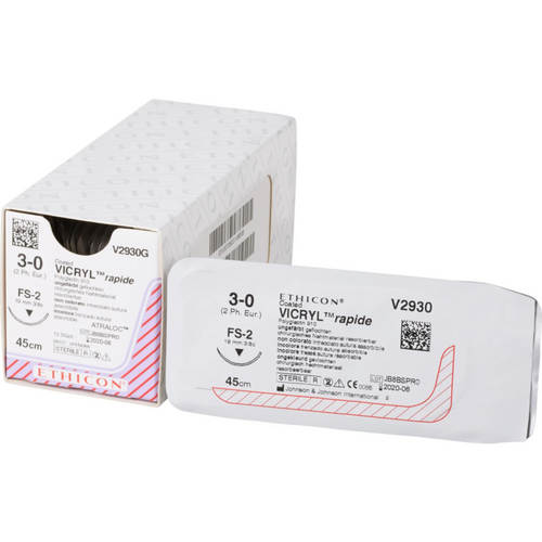 VICRYL RAPIDE 12 stk ufarget, 45 cm, FS2, USP 3-0, tykkelse 2