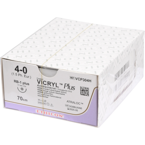VICRYL Plus 36 stk. fiolett, 70 cm, RB1 PLUS, USP 4-0, tykkelse 1,5