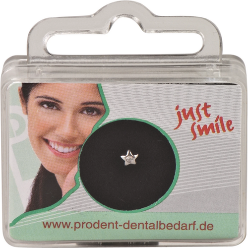 Twizzler stk. stjerne med diamant hvitt gull, 3,4 x 3,4 mm