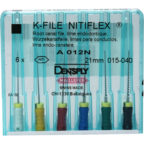 NiTiflex filer assortert 6 stk. 21 mm ISO 015-040