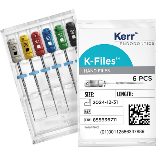 K-Files assortert 6 stk. 25 mm ISO 010-035