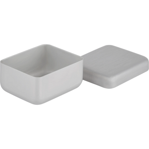 ALUMINIUM BOX tom stk. sølv, 5 x 4 x 3 cm