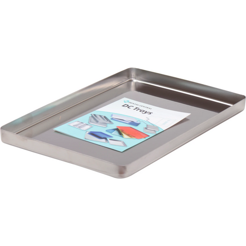 DC rustfrie stålbrett stk. uten perforering, 284 x 183 x 17 mm