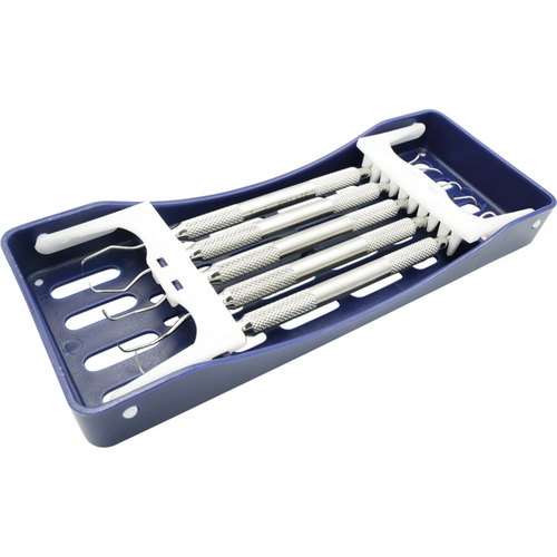 Paro sett i SteriWashTray sett S-BL brett blå inkludert 5 instrumenter