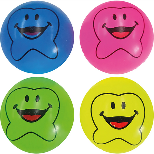 Sprettballer smilende tann 48 stk. 3,3 cm
