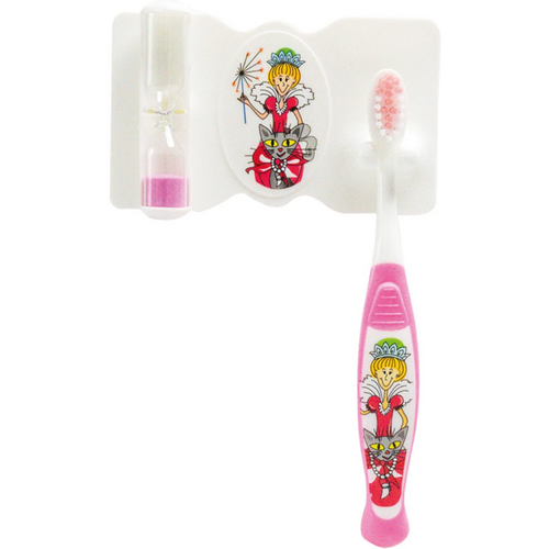 Omni tannbørstesett barn fairy sett (1 tannbørste, 1 veggholder inkludert timeglass)