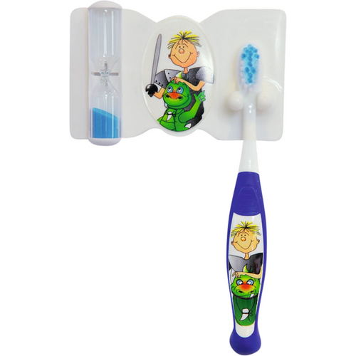 Dentalsett kompakt ritter pack (1 tannbørste, 1 tannbørsteholder med tannpussetimer) blå