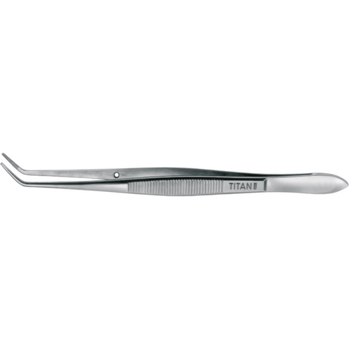 Titanium pinsett stk. 150 mm, bøyd, rillet