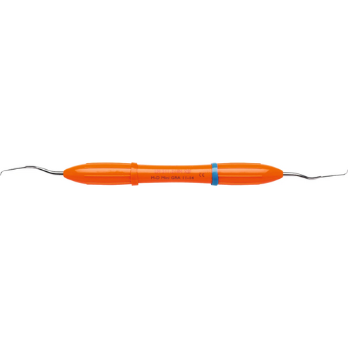 LM DuraGradeMAX Mini Gracey stk. Figur 11/14, mesial-distal, oransje, LM-ErgoMax håndtak