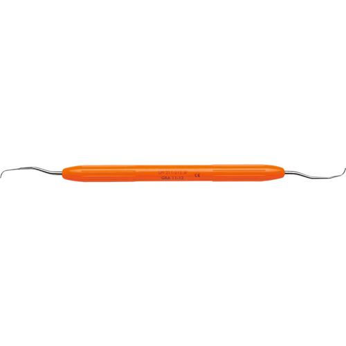 LM DuraGradeMAX Gracey stk. Figur 11/12, mesial, premolarer/molarer, oransje, LM-ErgoNorm skaft
