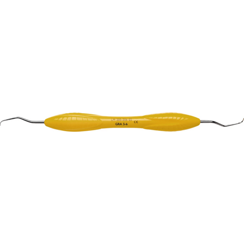 LM DuraGradeMAX Gracey stk. Figur 5/6, anterior/premolar, gul, LM-ErgoSense skaft