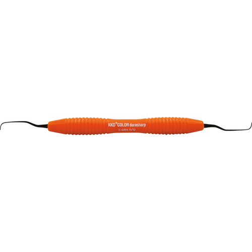 KKD COLOR durasharp Gracey kurette stk. figur 11/12, for premolarer/molarer, oransje, med silikonhåndtak