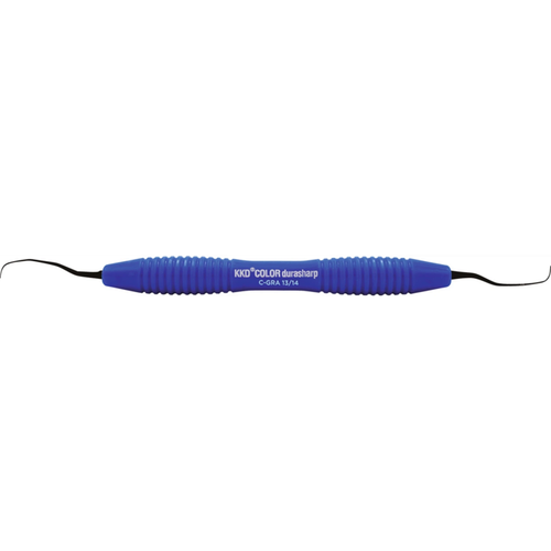 KKD COLOR durasharp Gracey kurette stk. fasong 13/14, for premolarer/molarer, blå, med silikonhåndtak