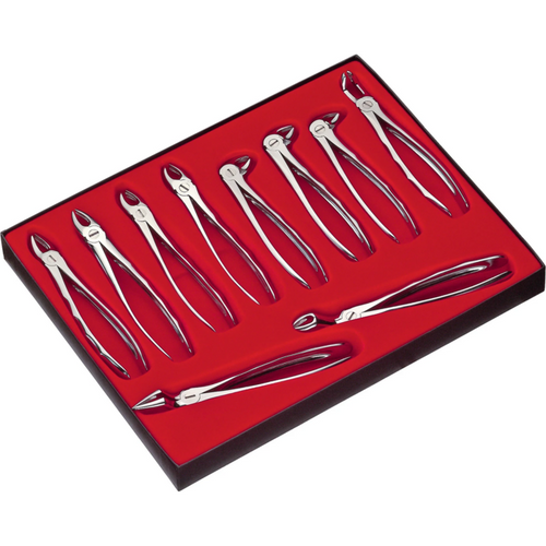 LS ekstraksjonstang sett med 10 stk (Ls1, Ls7, Ls17, Ls18, Ls51A, Ls67A, Ls13, Ls22, Ls33A, Ls79)