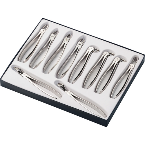 Ekstraksjonstang sett med 10 stk. E100 (E1, E7, E17, E18, E51A, E67A, E13, E22, E33A, E79)