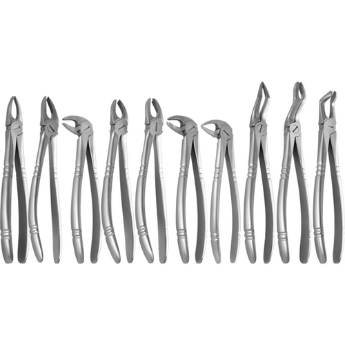 Ekstraksjonstang sett med 10 ergonomiske håndtak