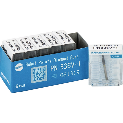 Robot Points FG 6 stk. gul ekstra fin, FG, konisk form med avrundet front, 9 mm, ISO 021