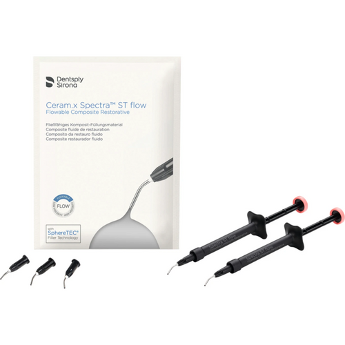 Ceram.x Spectra ST flow Refill-pakke med 2 x 1,8 g sprøyte A1, 25 påføringsspisser, portfolio oversikt.