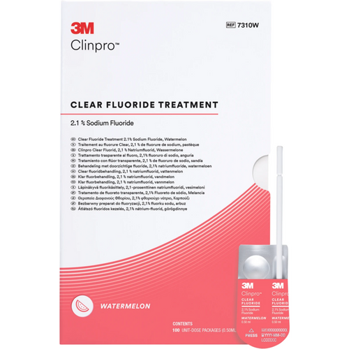Clinpro Clear Fluoride 100 x 0,5 ml vannmelon og tilbehør