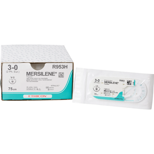 MERSILENE 36 stk grønn, 75 cm, V5, USP 3-0, tykkelse 2