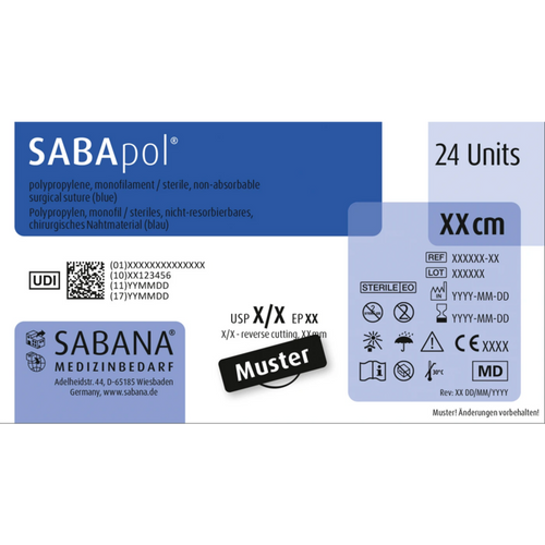 SABApol 24 stk blå, 45 cm, HS-16, USP 5/0, tykkelse 1