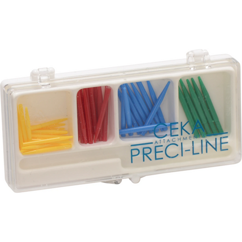 PRECI-POST CC sett med 50 stk. (20 gule, 15 røde, 10 blå, 5 grønne)