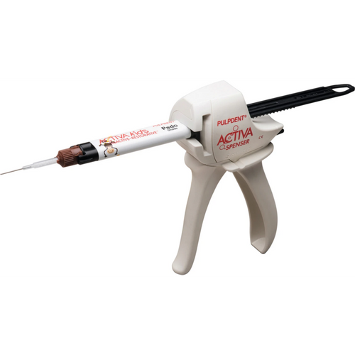 ACTIVA KIDS BioACTIVE - RESTORATIVE startsett 5 ml sprøyte opak hvit, 1 dispenser, 20 automix-tilbehør