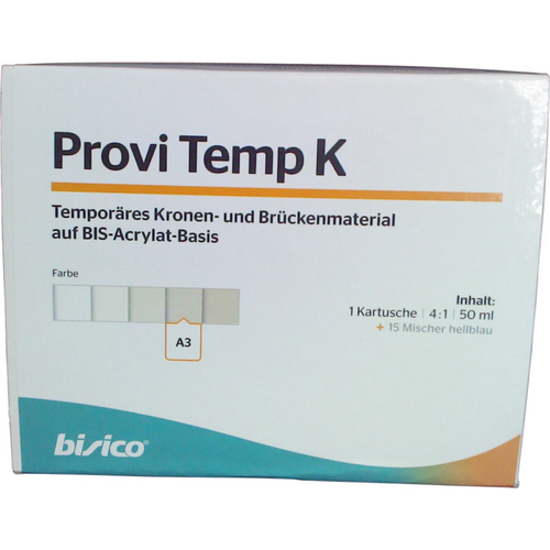 Provi Temp K 50 ml dobbelpatron A3, 15 blandespisser lyseblå 4:1