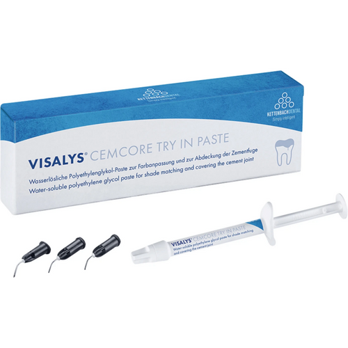 Visalys CemCore Try In Paste 1,4 ml sprøyte bleach, 5 påføringsspisser