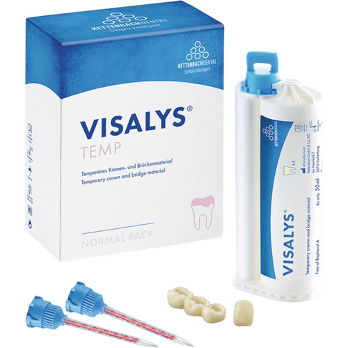 Visalys Temp normal pakke 50 ml patron A2, 15 blandespisser blå-oransje