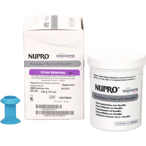 NUPRO med NovaMin 340 g pussepasta uten fluor, Prophy Grip, mint (801537)
