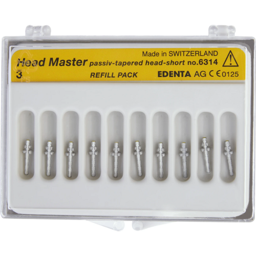 HeadMaster konisk, passiv 10 titanium gjengestifter størrelse 3, korte