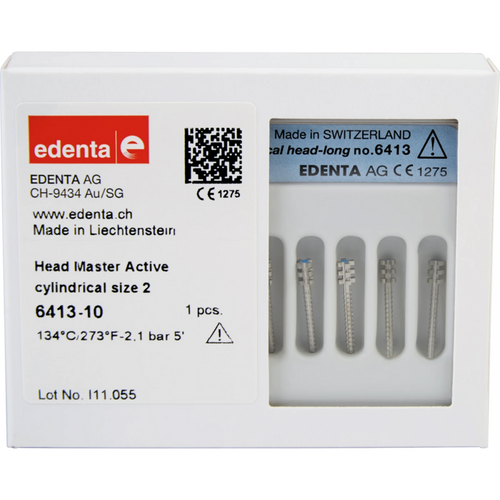 HeadMaster sylinderformet, aktiv 10 gjengede titanstifter, størrelse 2, lang