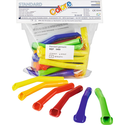 Standard sugekanyler 30 stk. assortert i 6 farger