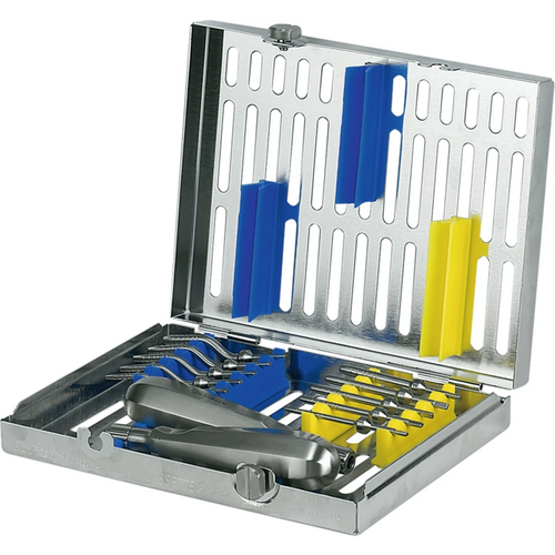 IMS Signature DIN instrumentkassett stk. DIN-farget, for 10 osteotomer, 2 håndtak