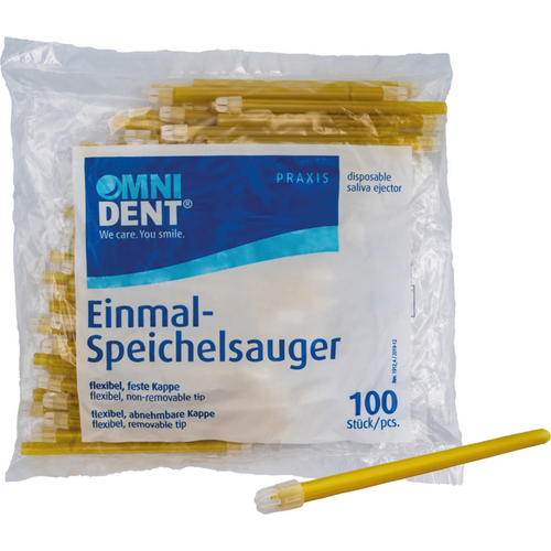 Omni bøyelige sug 100 faste hetter gul