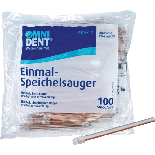 Omni bøyelige sug 100 stk. lukket hette transparent