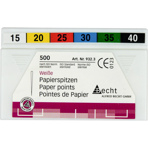 Papirpoints hvite assortert 500 stk. ISO 015-040