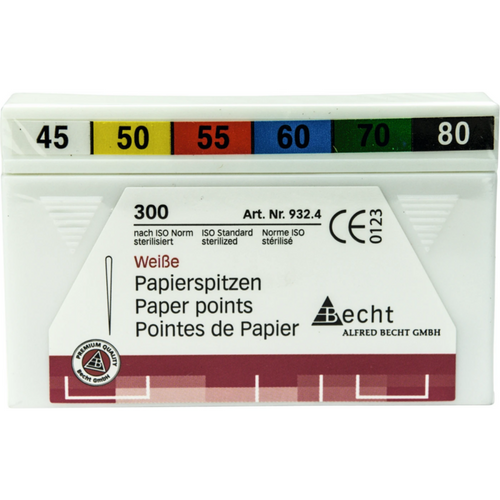 Papirpoints hvite assortert 300 stk. ISO 045-080