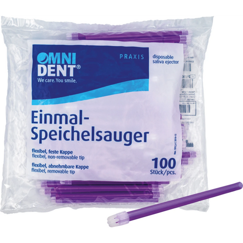 Omni bøyelige sug 100 stk. løs hette lilla