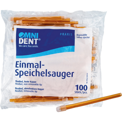 Omni bøyelige sug 100 stk løs hette oransje