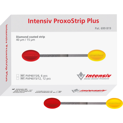Intensive metall diamantstrips 6 ProxoStrips Plus 40 µm / 15 µm, med plastgrep-ender